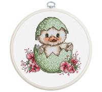 Kit de broderie au point de croix compté Luca-S avec tambour « Le premier sourir