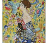 Kit de broderie au point de croix en coton compté Motif femme avec éventail 100 % coton 300 x 300 points 54 x 54 cm