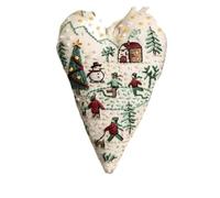 Kit de broderie au point de croix en forme de cœur de Noël à faire soi-même - Kit de broderie de Noël adapté aux débutants pour décoration de vacances faite à la main (D)