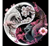 Kit de broderie au point de croix estampé dragon pour débutants, kit de broderie au point de croix comptés pour adultes, motifs 11 CT kits d'artisanat comptés - Dimensions : 35,6 x 35,6 cm (sans cadre