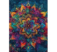 Kit de broderie au point de croix estampé pour adultes débutants - Gamme complète de motifs de broderie - Kit de démarrage - Kit de point de croix imprimé à faire soi-même - 11 CT (motif mandala