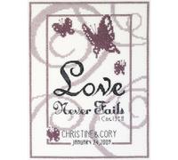 Kit de broderie au point de croix Janlynn 15 x 20 cm - L'amour ne manque jamais (14 points) Multicolore