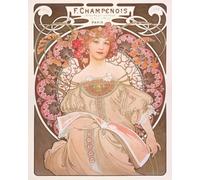 Kit de broderie au point de croix, kit de broderie rétro Alphonse Mucha 11 carats pour débutant, fil DMC, impression de design en coton, 40 x 50 cm