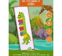 Kit de broderie au point de croix - Kits de bricolage pour adultes ou enfants - Marque-page amusant - Facile à utiliser - Collection artisanale - Dinosaure T-Rex