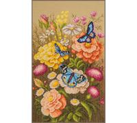 Kit de broderie au point de croix Lanarte "Home and Garden : Jardin des papillons mystique", modèle à compter, 26x39cm