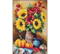 Kit de broderie au point de croix Lanarte "Home and Garden : Nature morte d'automne", motif à compter, 26x39cm