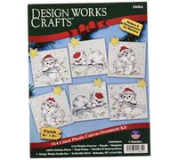 Kit de broderie au point de croix Motif chats de No l Design Works Crafts 1684 3-1/2"" x 3-1/2""