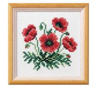 Kit de broderie au point de croix Motif coquelicot