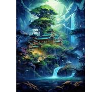 Kit de broderie au point de croix pour adultes et enfants, Paysage féerique fantastique,D,50 * 70cm 11CT estampillés, à faire à l’aiguille, facile pour débutants