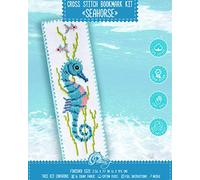 Kit de broderie au point de croix pour marque-page Motif hippocampe