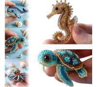Kit de broderie avec perles d’Octopus, kit de bricolage en perles 3D avec animaux marins, kit de décoration en perles pour bricoleurs, ensemble de broderie en trois dimensions avec animaux marins pour