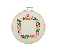 Kit de Broderie Cadre Photo Fleurs avec cercle en bois de 15 cm -(...) - Multicolore