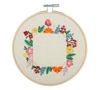 Kit De Broderie Cadre Photo Fleurs Avec Cercle En Bois De 15 Cm ¿ Trimits. Color : Multicolore