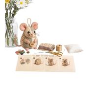 Kit De Broderie Créatif avec boutons et tissu pour souris décorative maison