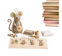 Kit De Broderie Créatif avec boutons et tissu pour souris décorative maison