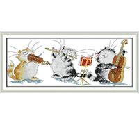 Kit de broderie croisée 11ct tissu imprimé 64x27cm broderie diy kit d'entrée simple pré - impression broderie pour filles artisanat DMC articles broderie - Concert