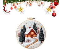 Kit De Broderie De Noël - Kit De Broderie Débutante | DIY Holiday Craft | Un Démarreur À Point De Croix Complet Avec Motif, Cerceau Et Fils, Un Projet De À La Main Amusant Pour Les Adultes Et