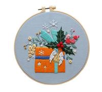 Kit de broderie de Noël | Kits de croix brodées - Kits portables de croix de Noël - Kit de pointes d'aiguilles pour débutants, adultes et