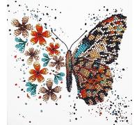 Abris Art Kit de broderie de perles ailes de tigre Kit de bricolage pour débutants Fait à la main Kit de perles en Ukraine Ensemble de travaux d'aiguille Motif papillon coloré Décoration murale