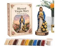 Kit De Broderie De Perles Chrétiennes 3D | Kit De Perles 3D Religieux Jésus Et Vierge Marie | Figurines De Mini Pérles De Foi Faites À La Main | Kits De Fabrication Artisanale De Pérles De Foi (B)
