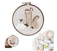 Kit de broderie de scène de la Nativité - Ensemble de 4, kits de point de croix de Noël, modèle de scène chrétienne de la Nativité, kit de broderie débutant for adultes, kit de broderie DIY for la déc