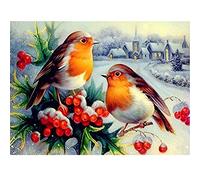 Kit de broderie diamant 5D à faire soi-même, motif chat coloré, peinture avec strass oiseaux