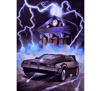 Kit de Broderie Diamant 5D Peinture Par Numéro,Diamond DIY Painting Set Complet,Pleine Perceuse Ronde Mosaïque Strass Point De Croix Cristal Décoration,Retour vers le futur millésime 30x40cm