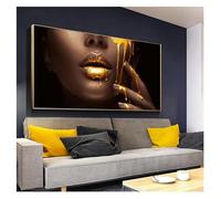 Kit de Broderie Diamant Painting 5D Visage de femme noire grande taille DIY par numéro Diamond Painting Strass Complet Décoration de Maison Kit de au Point de Croix Décoration Murale(Size:40x60cm)