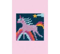 Kit de broderie DMC Gobelin "Licorne arc-en-ciel", pré-imprimé, 15x15cm