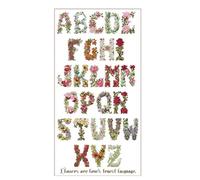 Kit De Broderie En Toile Imprimée 14ct, Fleurs De L'alphabet Anglais, Point De Croix, Bricolage Manuel, Couture, Peinture Décorative