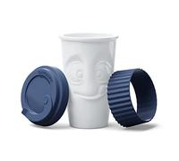 Mug de transport en Porcelaine TASSEN avec bague en silicone Navy - 400ml - Fabriqué en Allemagne