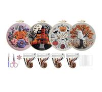 Kit De Broderie Halloween,Set Broderie Style Gothique | Projet De Avec Instructions Pour Femmes Filles Amies Famille Épouse Mari