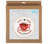 Kit De Broderie "I Love Coffee" Avec Cercle En Bois De 15 Cm ¿ Trimits. Color : 58 I Love Coffee