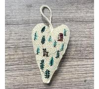 Kit de Broderie Noël DIY pour Débutants Ornements en Forme Cœur Point Croix avec Aiguilles Décoration d'Arbre Manuelle - Cadeau Créatif Amateurs finished product E
