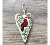 Kit de Broderie Noël DIY pour Débutants Ornements en Forme Cœur Point Croix avec Aiguilles Décoration d'Arbre Manuelle - Cadeau Créatif Amateurs finished product B