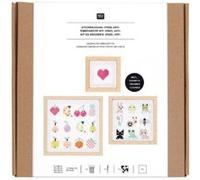 Couture crochet et tricot Rico Design Kit de Broderie Point de Croix - Pixel Art - 3 Pcs