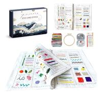 Kit de Broderie pour Adultes, 49 pièces Kit de Broderie pour Débutants, Livre de Broderie en Lin avec Une Variété de Motifs ，Inclut un guide illustré des points principaux et tous les outils néce