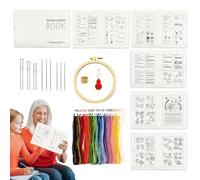 Kit de broderie pour débutants - Kit pratique broderie classique - fournitures réutilisables pour créer de l'artisanat guide apprendre passe-temps femmes filles décoration maison