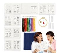 Kit de broderie pour débutants, livres de pour débutants et amateurs - Fournitures réutilisables pour apprendre les travaux manuels Guide de tissage pour les projets d'adolescents et de femmes