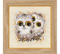 Kit de broderie Riolis "Petits hiboux", motif à chiffres