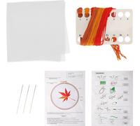 Kit de broderie tissu transparent feuille d'érable ensemble de fils d'aiguille point de croix matériaux