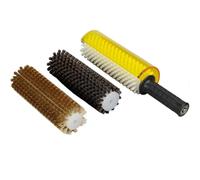 Kit De Brossage Roto pour Skis, Manche Roto avec Axe Et Protection Daxe, Brosses en Nylon, Laiton Et CRIN De Cheval, Housse Amovible avec Sac De Rangement pour Fartage Et Entretien des Skis Et