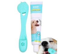 Kit de brosse à dents de chien - animal de compagnie infusé au bœuf, nettoyeur à manches de doigt de silicone premium | Brosse de soins buccaux de chiot de chat compact, polisseur de dents à poils dou