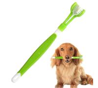 Kit de brosse à dents pour animaux de compagnie - Brose de nettoyage à trois têtes, brosse à dents pour chiens et chats, poils en caoutchouc souple | Convient pour les soins bucco-dentaires, prévient