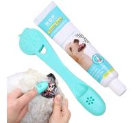 Kit de brosse à dents pour chiot - Brosse à dents en silicone avec manchon en silicone, dentifrice naturel à l'extrait de bœuf | Kit de nettoyage dentaire pour soins buccodentaires efficaces, sensatio