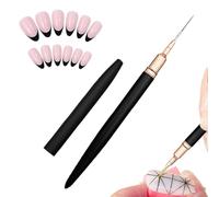 Kit De Brosse À Ongles En Gel - Pinceaux D'art De Ligne Mince, Stylo De Détail De Peinture | Ensemble D'outils De Dessin À Ongles De Précision Portable, Stylos En Or Noir Et Rose Mate Pour Les Concept