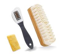 Kit de Brosse daim Chaussures, Brosse en Crêpe avec Gomme de Nettoyage, Nettoyant Multifonction pour Nubuck et Daim