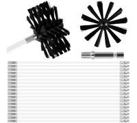 Kit De Brosse De Nettoyage De Cheminée, Brosse De Nettoyage De Conduits, Kit De Ramonage avec Tiges Flexibles Et Tête De Brosse Remplaçable De 100/150mm, Brosse De Balayage en Nylon (Size : 18Pcs Rod