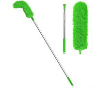 Kit de brosse de nettoyage de gouttière avec manche télescopique en aluminium de 0,6 m à 2,5 m pour l'entretien sûr du toit et des gouttières de camping-car sans échelles (vert)