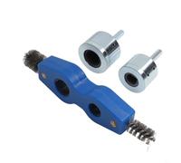 Kit de brosse de nettoyage pour tuyau Gdfnmogo + brosse à batterie 4 en 1 à double tête, 15 mm et 22 mm, kit de brosse de nettoyage de tuyaux en cuivre avec poignée hexagonale pour perceuse électrique